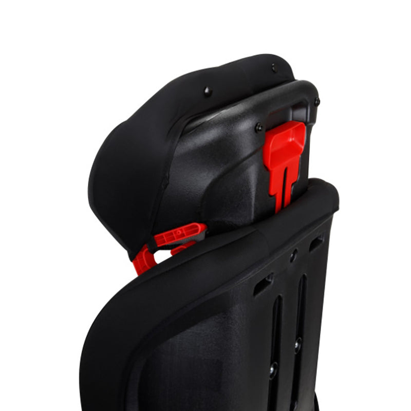 Rear view of the Maxi-Cosi RodiSport in Black, showcasing a durable car seat design.