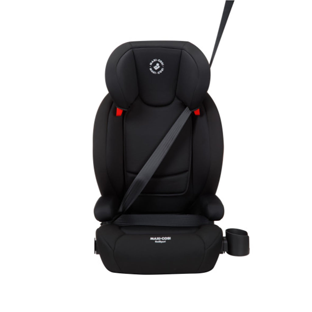 Maxi Cosi RodiSport in Black with seat belt, ensuring safety in a maxi cosi car seat.