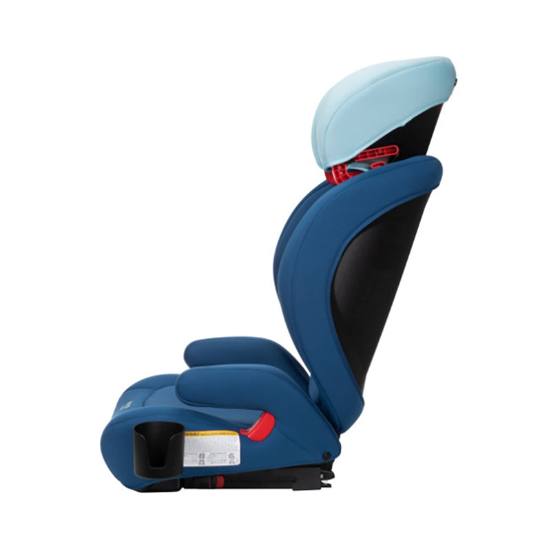 Side view of the Maxi Cosi RodiSport in Blue, offering ergonomic design as a best booster car seat.