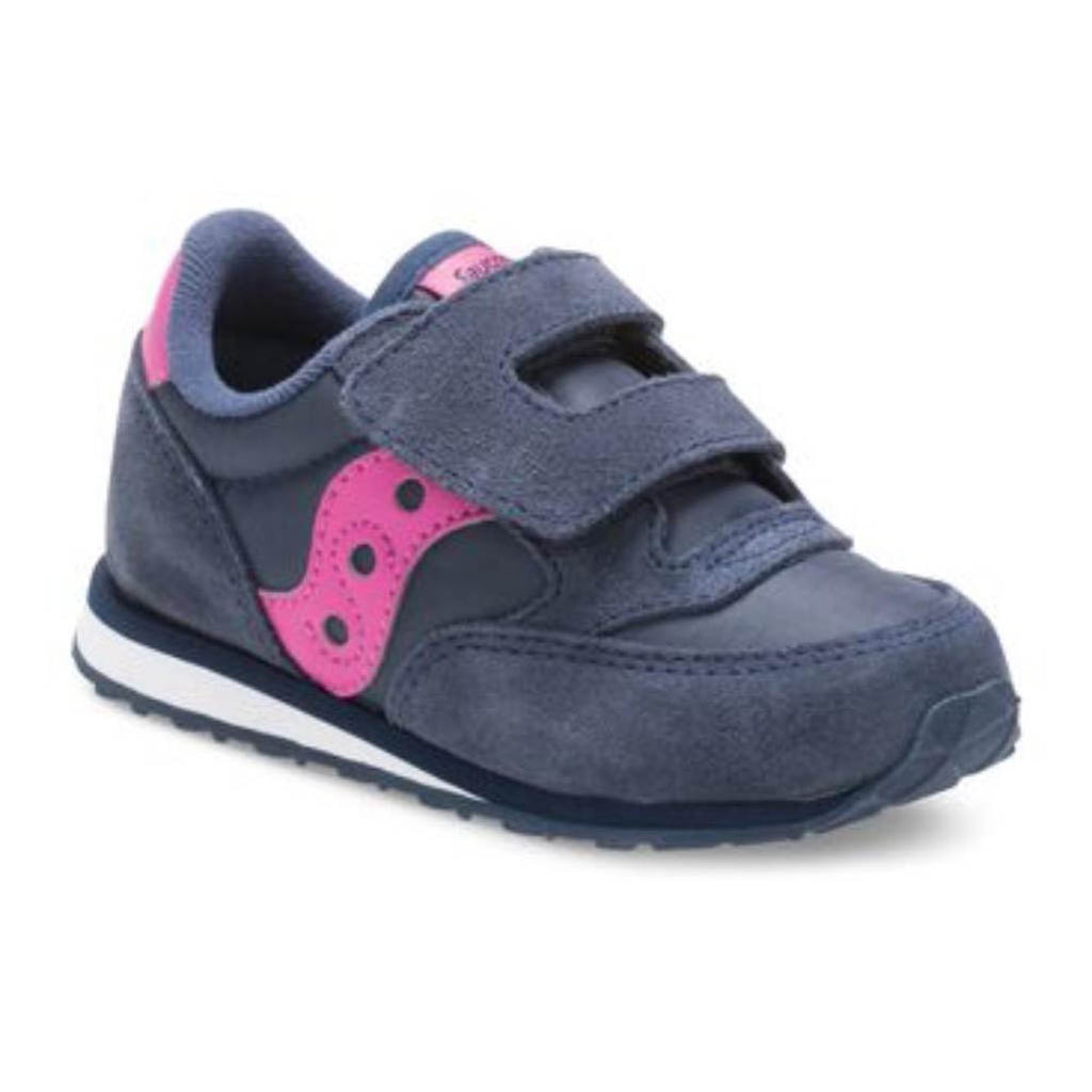 Saucony Baby Navy/Pink Jazz HL Shoes Velcro Closure