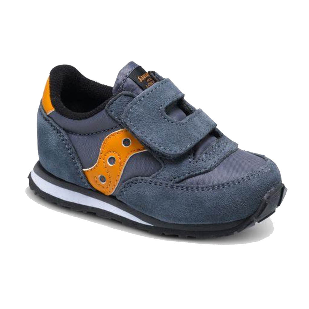 Saucony Baby Grey/Orange Jazz HL Shoes Velcro Closure