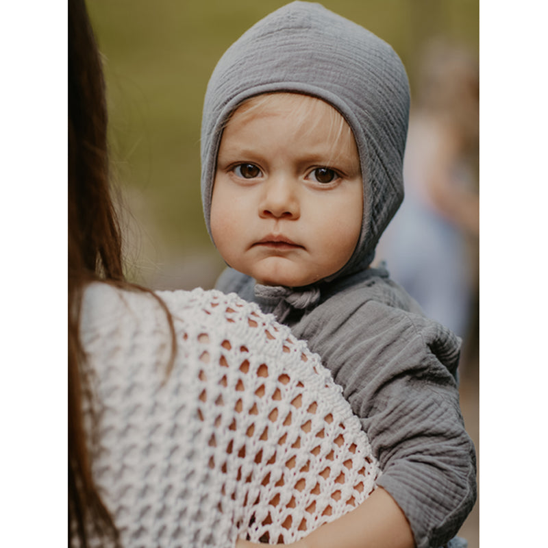 lifestyle_1, The Simple Folk Garden Bonnet Organic Muslin Infant Baby Hat