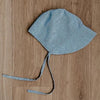 The Simple Folk Old Fashioned Bonnet Organic Linen Infant Baby Hat french stripe blue white 