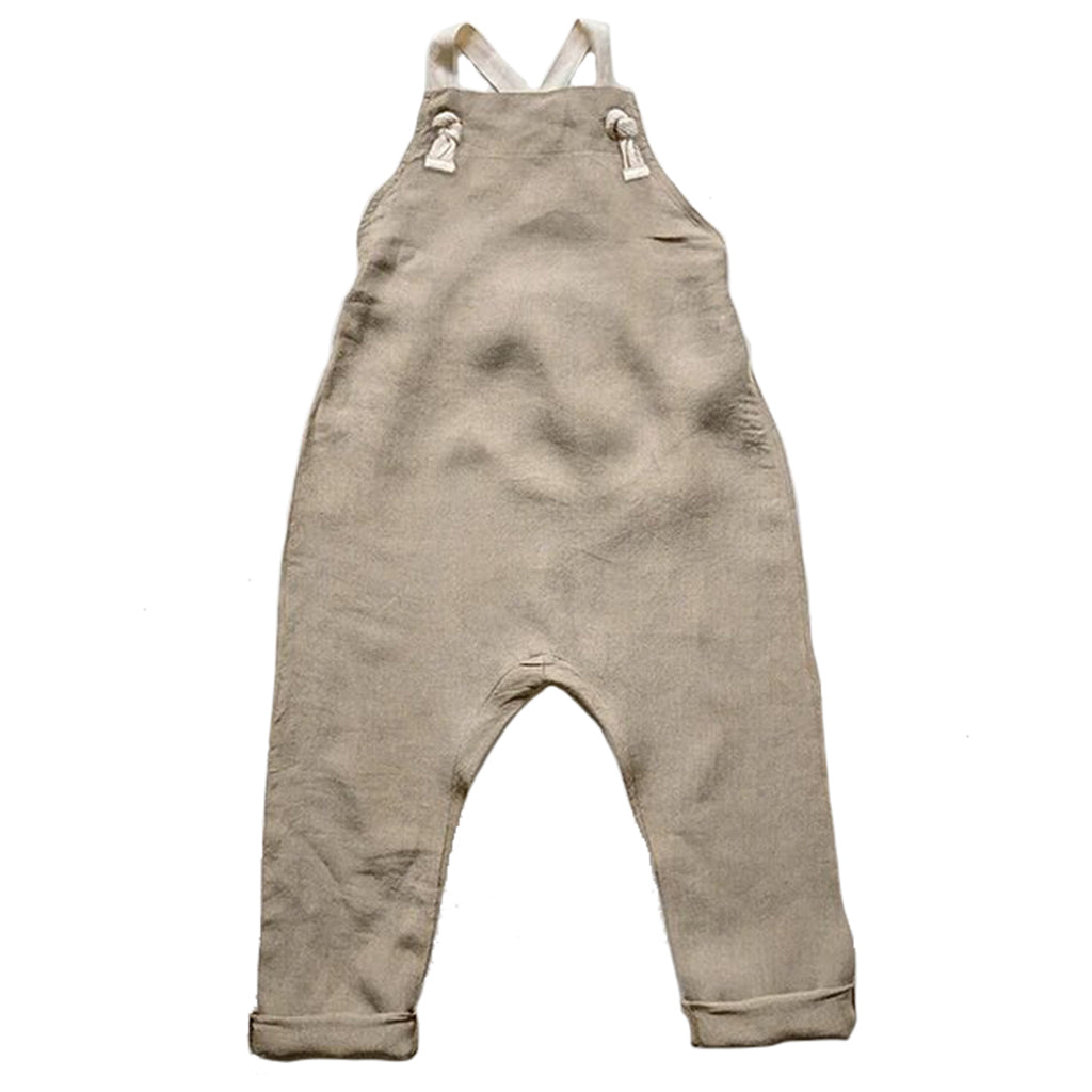The Simple Folk Oatmeal Linen Coverall Infant Baby One-Piece beige khaki