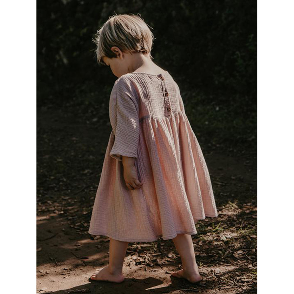 lifestyle_5, The Simple Folk Camel Muslin Dress Infant Baby Clothing
