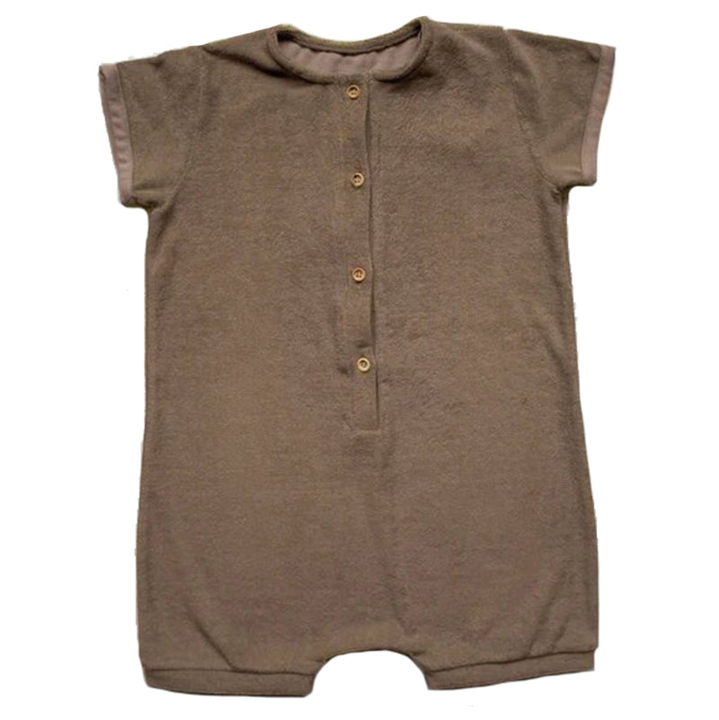 The Simple Folk Daily Playsuit Organic Cotton Infant Baby Romper Jumpsuit walnut brown