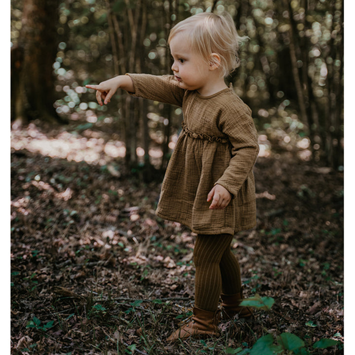 lifestyle_3, The Simple Folk Bronze Ribbed Tights Children's Clothing Accessory