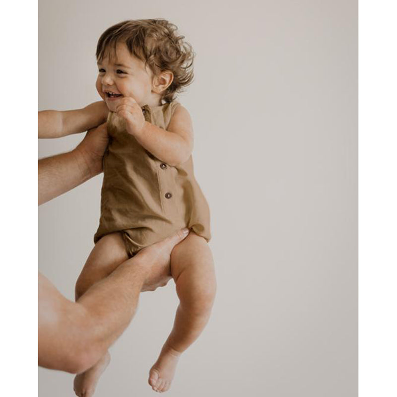lifestyle_5, The Simple Folk Freedom Romper Organic Linen Baby Playsuit Jumpsuit