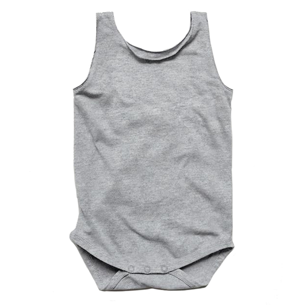 Simple Folk Grey Melange Sleeveless Onesie Infant Baby Clothing 