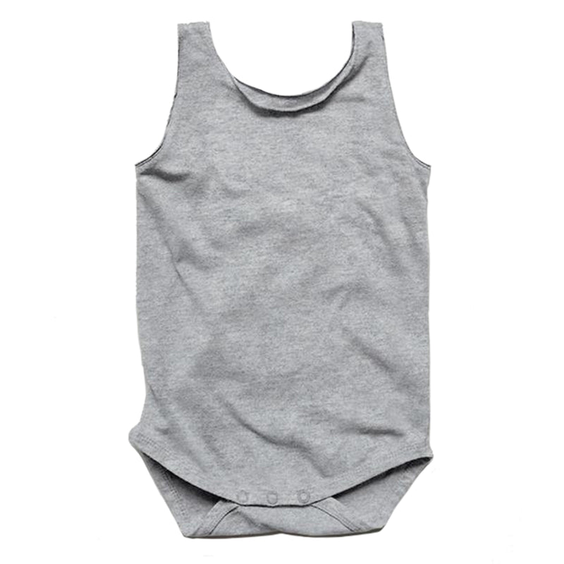 Simple Folk Grey Melange Sleeveless Onesie Infant Baby Clothing 