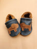 Starry Knight Design Baby Leather Shoes with Design navy denim doggies dog 
