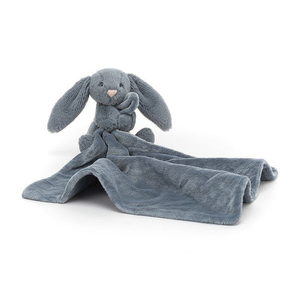 Jellycat Bashful Dusky Blue Bunny Soother Stuffed Animal Toy light blue