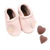 Starry Knight Design Baby Leather Loafers rose blush pink hearts