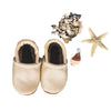Starry Knight Design Baby Leather Moccasins linen light beige