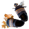 Starry Knight Design Baby Leather Shoes with Design retro stripe ebony dark black brown neutral