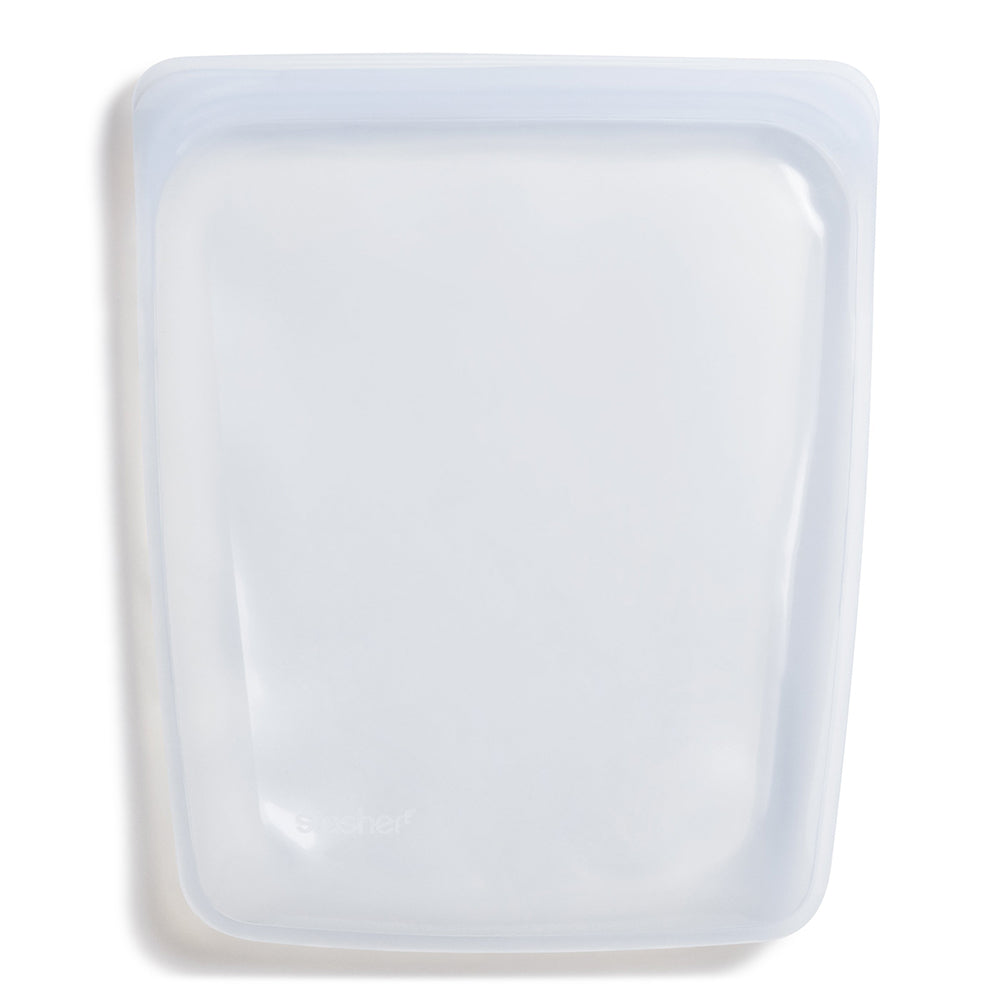 Stasher 100% Platinum Silicone Resealable Reusable Half-Gallon Bags clear transparent