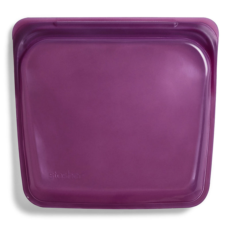 Stasher 100% Platinum Silicone Resealable Reusable Sandwich Bags dusk dark purple 