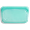 Stasher 100% Platinum Silicone Resealable Reusable Snack Bags aqua light blue 