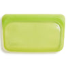 Stasher 100% Platinum Silicone Resealable Reusable Snack Bags lime bright green