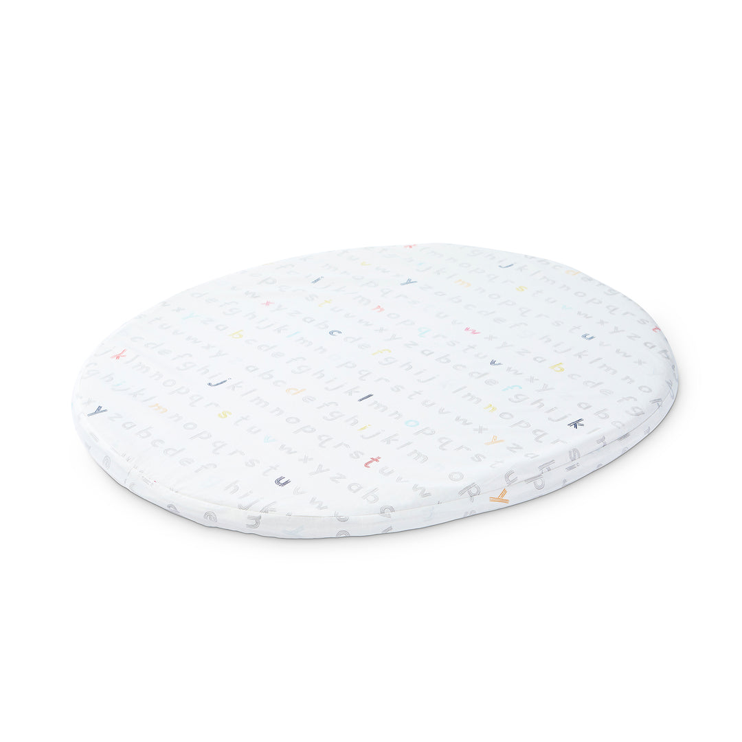 stokke sleepi mini oval fitted crib sheet cotton bedding petit pehr exclusive collection rainbow alphabet lines 