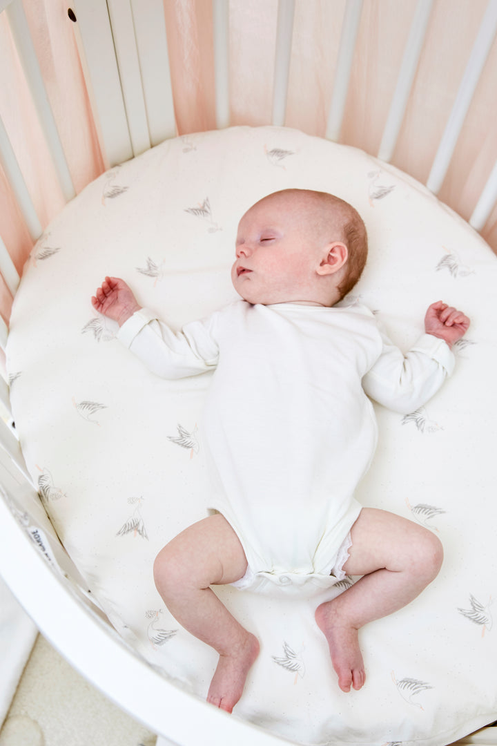 Nursery must-have the Stokke Sleepi Mini Fitted Crib Sheet Stork a best crib sheets choice