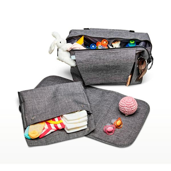 Stokke Changing Bag in grey provides a big diaper bags option with plenty of pockets.