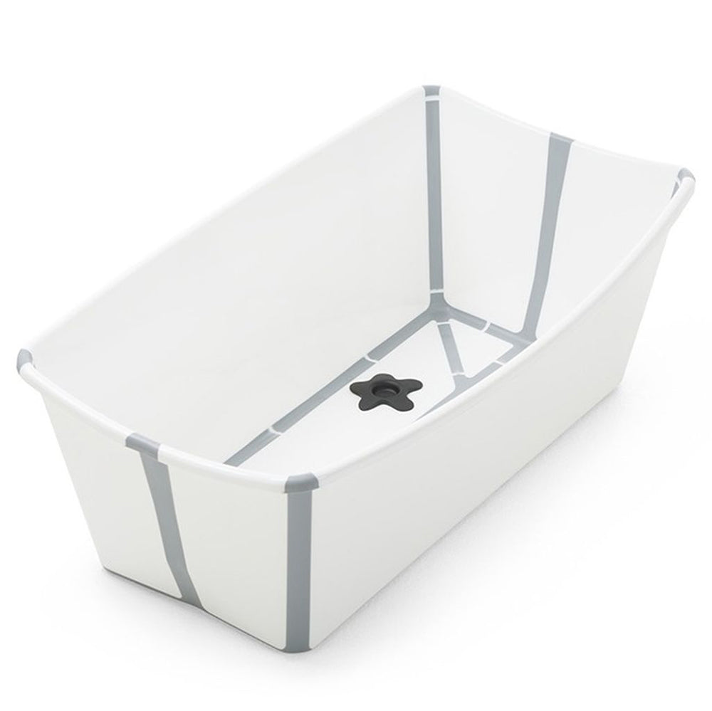 Stokke FlexiBath Newborn to Toddler with Heat Sensitive Plug Bath Tub white light grey 