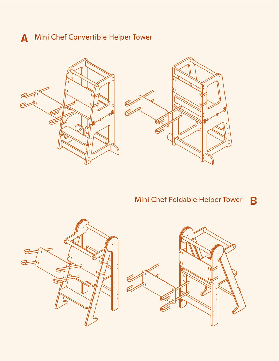 Piccalio toddler play kitchen helper tower net