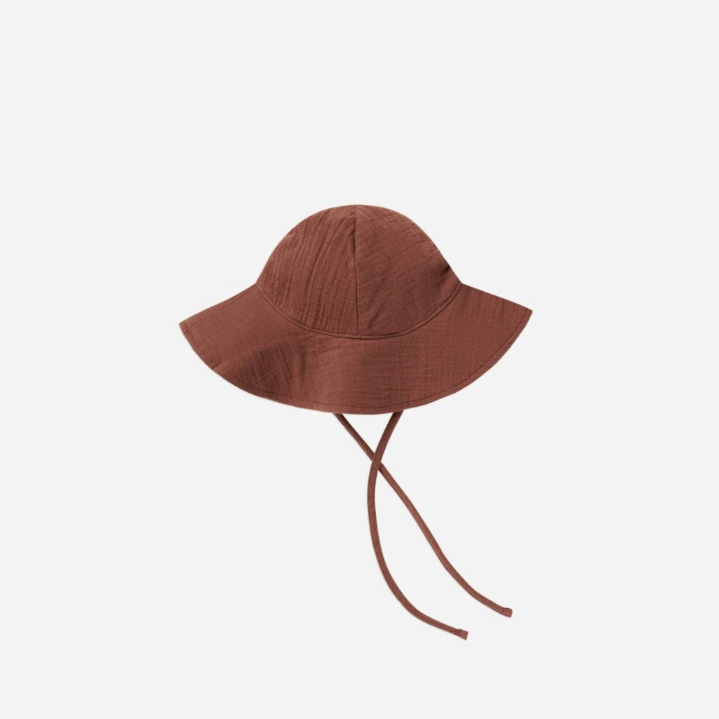 Rylee cru red clay floppy sun hat for toddlers