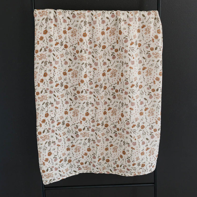 Mebie Baby Swaddle Meadow Floral 100% Cotton Muslin Baby Blanket