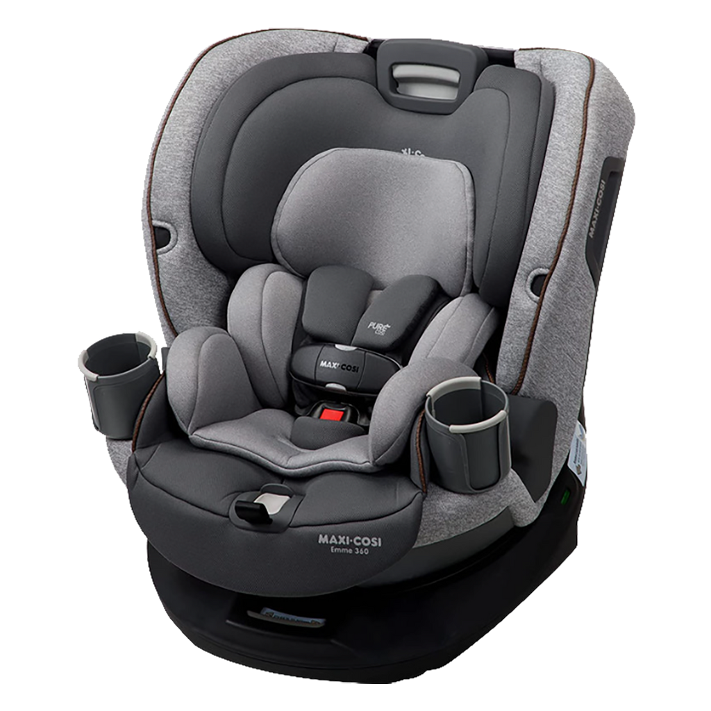 baby in maxi cosie emme rotating car seats in graphite