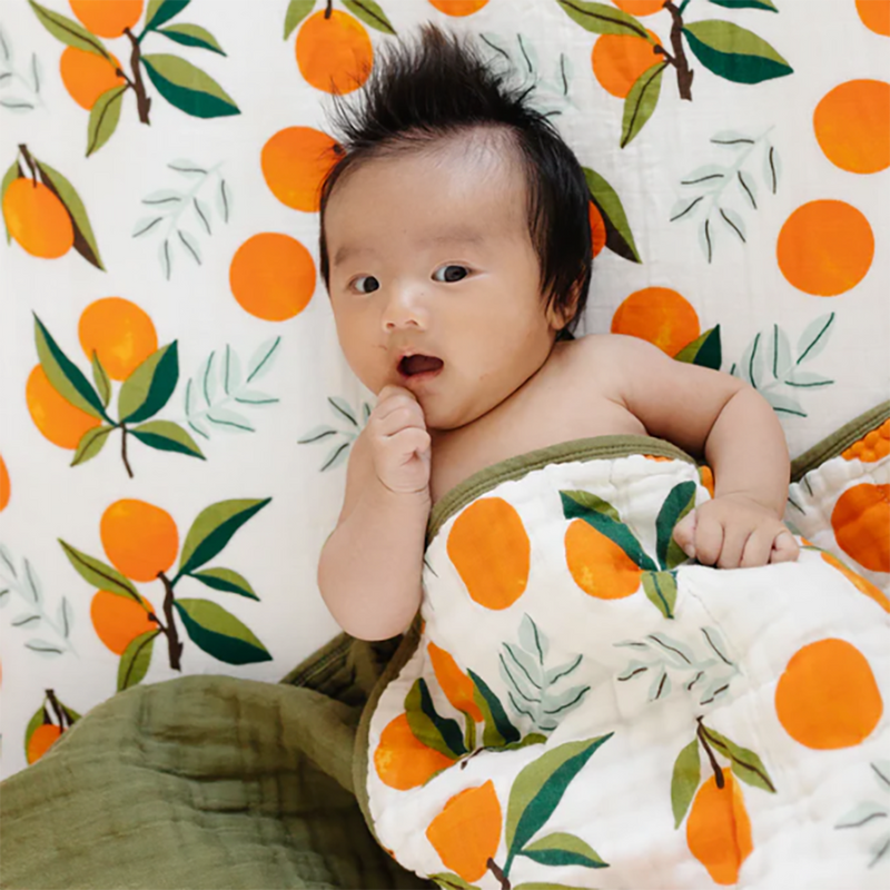 Clementine Kids Fresh Clementines muslin cloth blanket