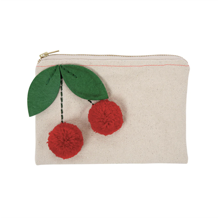 Meri Meri Natural Cotton Canvas Kid's Cherry Pouch