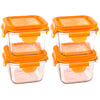 Wean Green Carrot Snack Cubes Reusable Food Storage Container Set orange