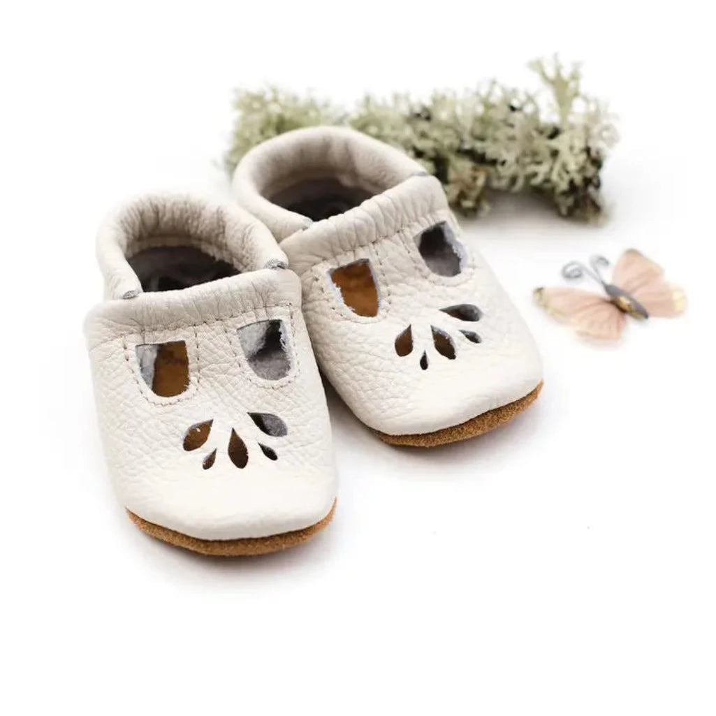 Lotus T Strap Shoes in Milk