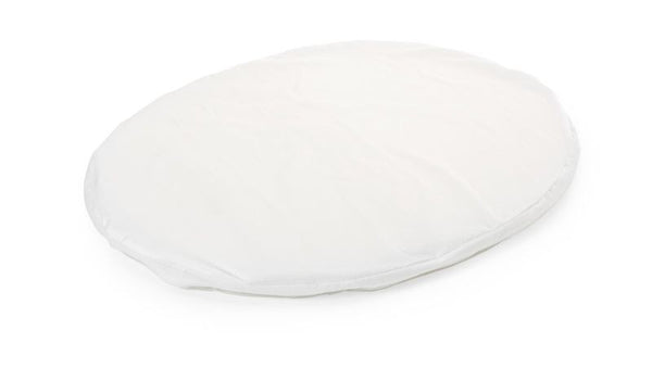 stokke sleepi mini oval fitted crib sheet cotton percale bedding collection white 