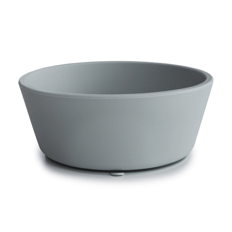 Mushie Suction Silicone Bowls in Stone durable and non-slip providing a mess-free solution to feeding your little one