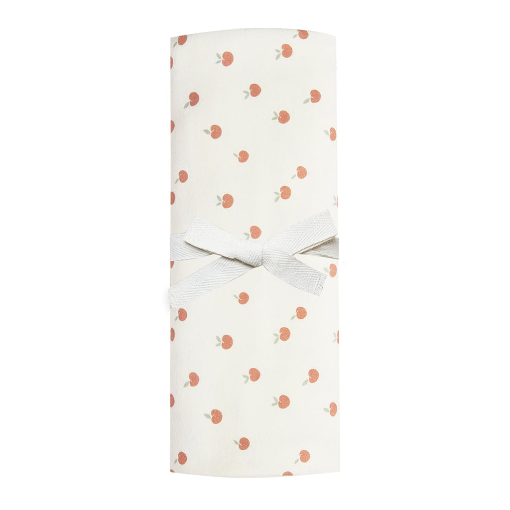 Quincy Mae Muslin Swaddle Blankets ivory peach polka dot 