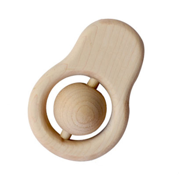 Tangerine Studio Wooden Avocado Teether Infant Baby Soothing Toy natural beige 