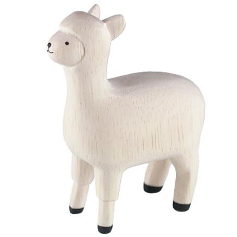 T-Lab Polepole Wooden Animals Hand-Crafted Toys alpaca white 