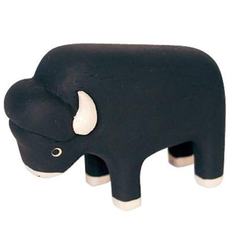 T-Lab Polepole Wooden Animals Hand-Crafted Toys bison buffalo black 