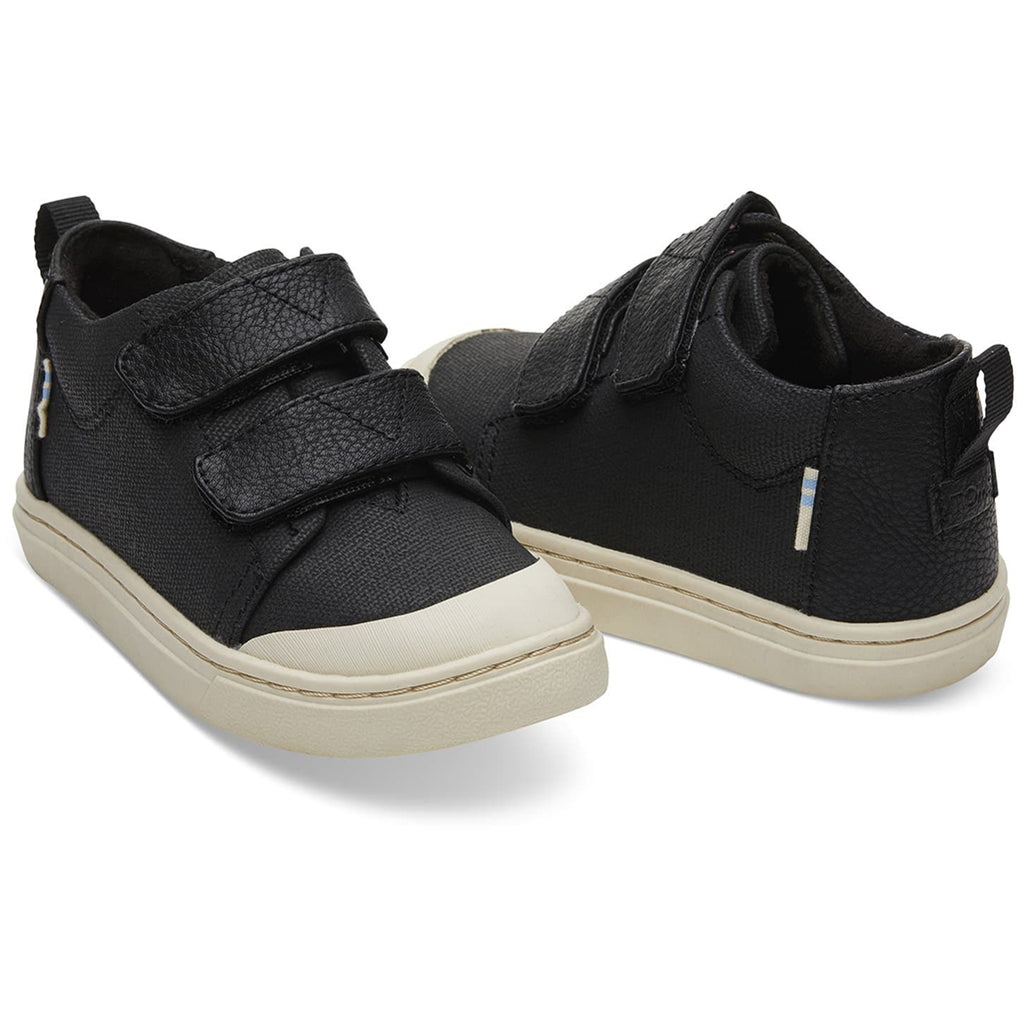 TOMS Black Lenny Mid Tiny Kid's Shoes Clothing Accessory two strap velcro 