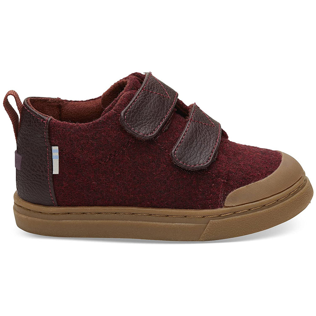TOMS Burnt Henna Lenny Mid Tiny Kid's Shoes Clothing Accessory dark red wool