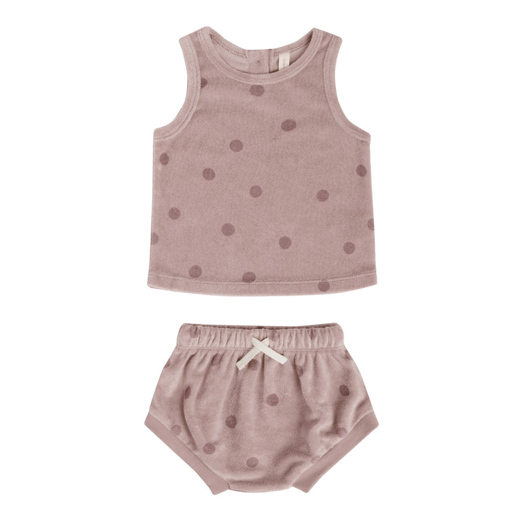 quincy mae baby terry tank set dots