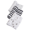 Little Unicorn swaddles, black and white muslin swaddle