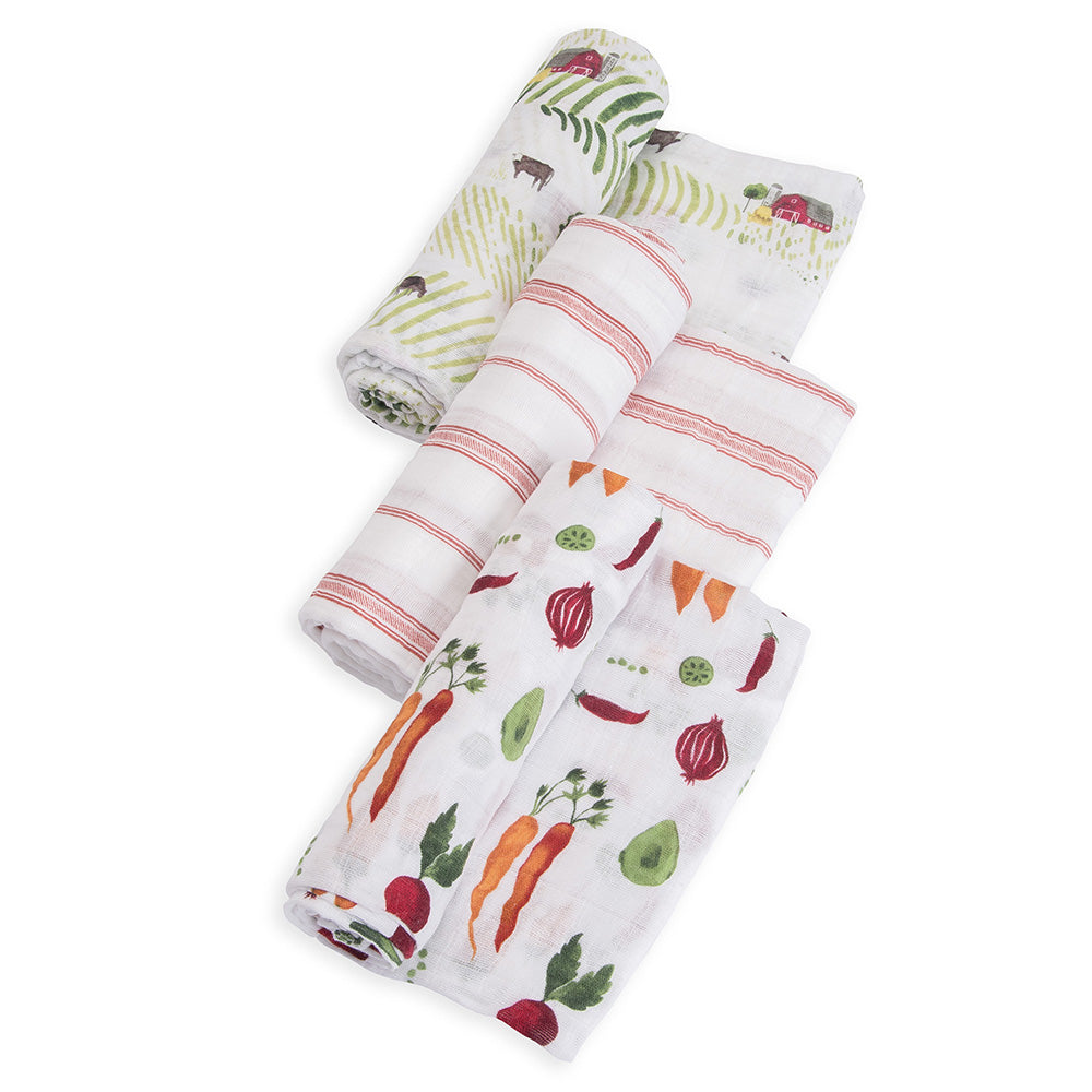 best swaddles for newborns by little unicorn, farmers market swaddle set