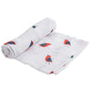 Little Unicorn Lightweight Breathable Single Cotton Baby Swaddle little wings red navy birds
