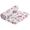 Little Unicorn Lightweight Breathable Single Cotton Baby Swaddle strawberry fruit red pink 