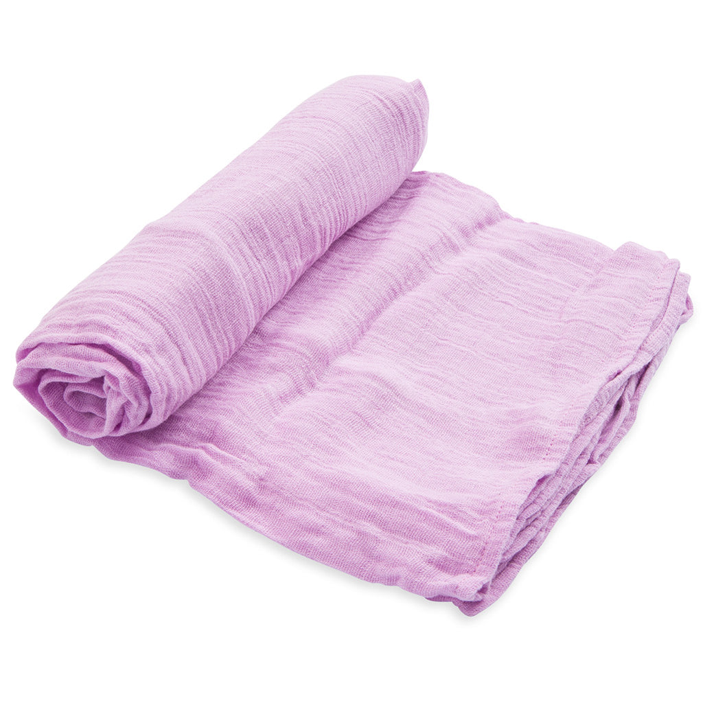 Little Unicorn Lightweight Breathable Single Cotton Baby Swaddle pink lilac light