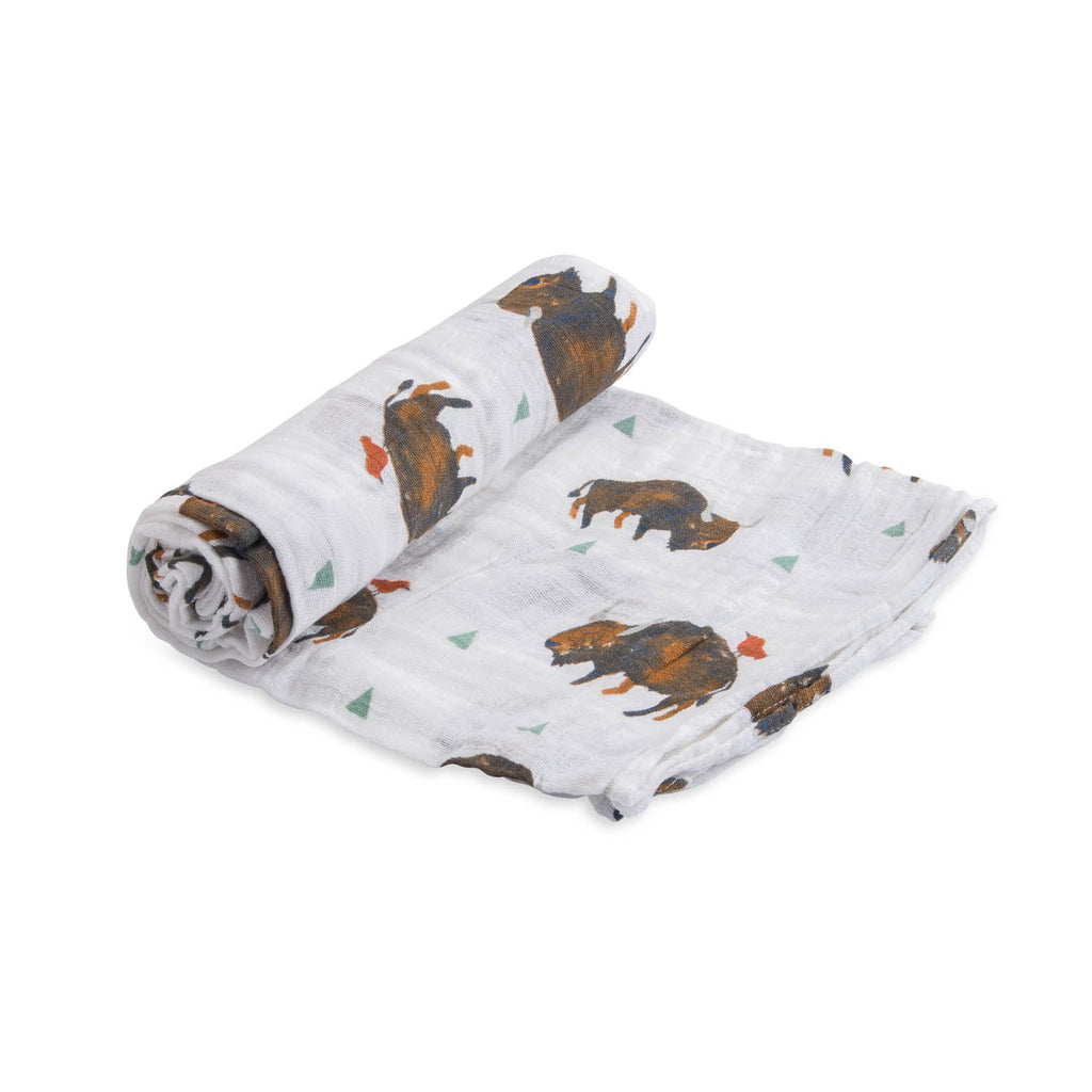 Little Unicorn bison Cotton muslin swaddle baby blanket